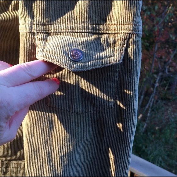 Corduroy jean jacket with copper accents rivets M - Picture 7 of 10